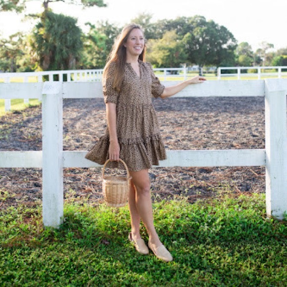 Oversized, JCrew Leopard Dot Ruffleneck Tiered Popover Dress - Picture 6 of 16
